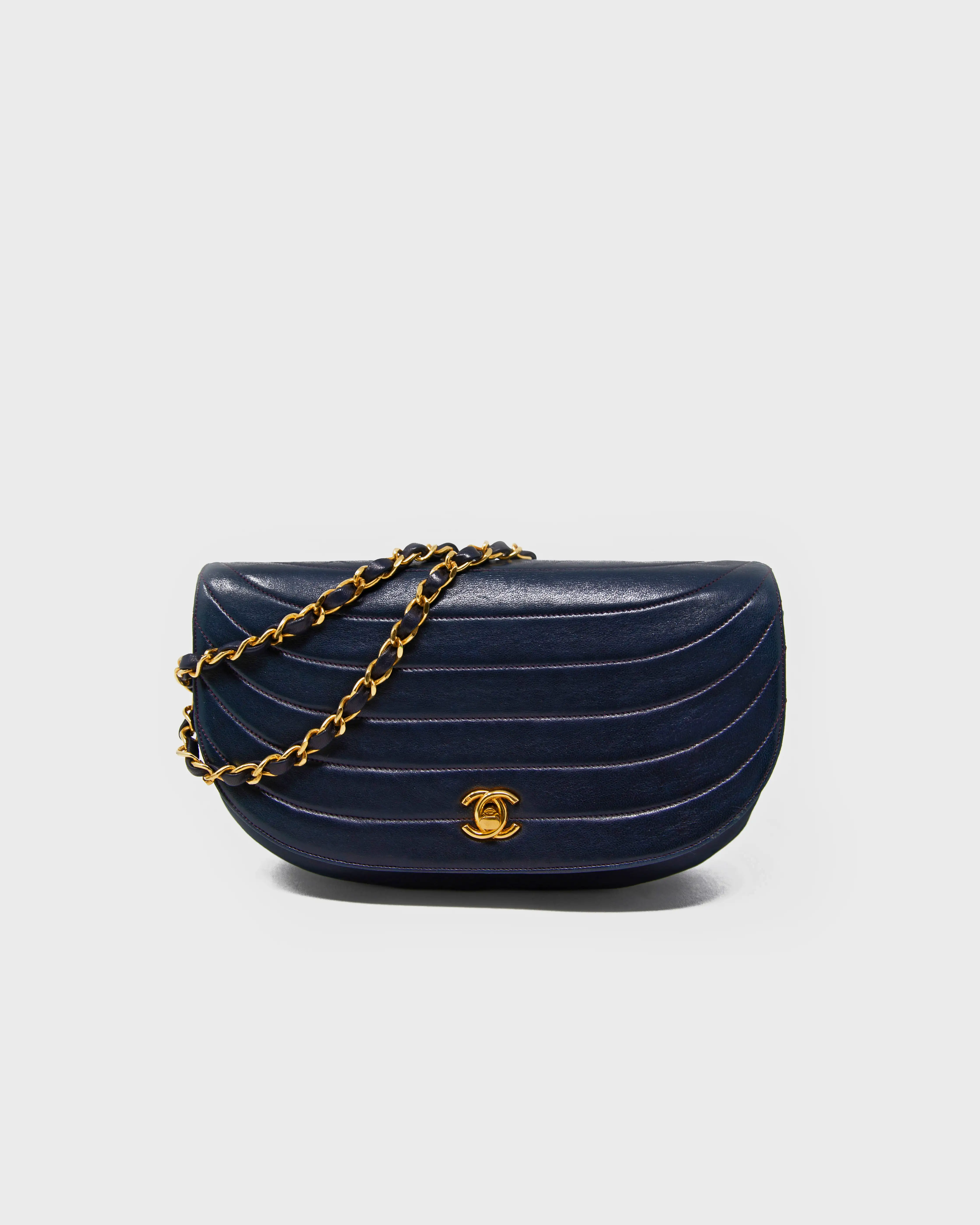 Chanel Vintage Lambskin Half Moon Flap Bag | Zero Collective